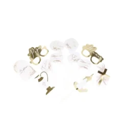 Kit Photobooth - 12 Pièces - Collection Pampas, Fleurs de Coton et Or