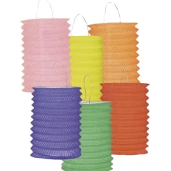 12 Lampions en Papier - 6 Coloris