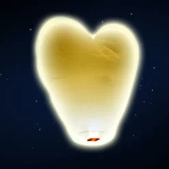 Lanterne volante "coeur" - Blanc