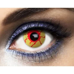 Lentilles Fantaisies – Rouge et Jaune - "Virus" - 1 Jour (Sans correction)