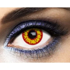 Lentilles Fantaisies – Rouge et Jaune - "Red Wolf" - 1 Jour (Sans correction)