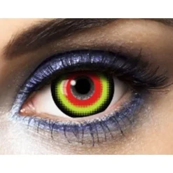 Lentilles " Hannibal " - Mini-Sclera - Rouge, Vert et Noir (sans correction) - 1 an