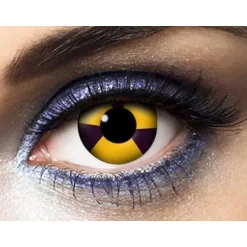 Lentilles " Radioactive " - Jaune & Mauve - (sans correction) - 1 an