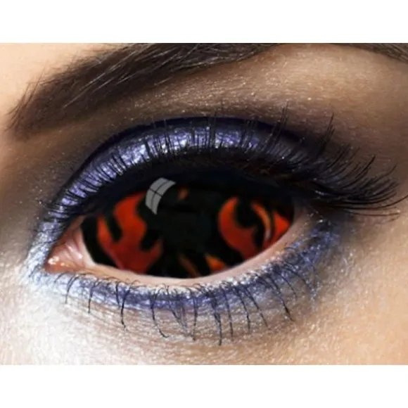 Lentilles " Warlock " - Sclera - Rouge et Noir (sans correction) - 1 an
