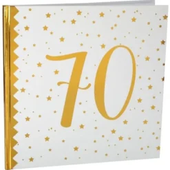 Livre d'Or Anniversaire - Blanc et Or - 70 ans