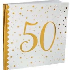 Livre d'Or Anniversaire - Blanc et Or - 50 ans