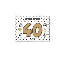 Livre d'Or Blanc, Noir & Or - Anniversaire - Age au Choix