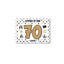 Livre d'Or Blanc, Noir & Or - Anniversaire - Age au Choix
