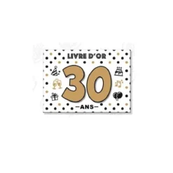 Livre d'Or Blanc, Noir & Or - Anniversaire - Age au Choix