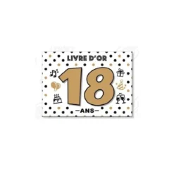 Livre d'Or Blanc, Noir & Or - Anniversaire - Age au Choix