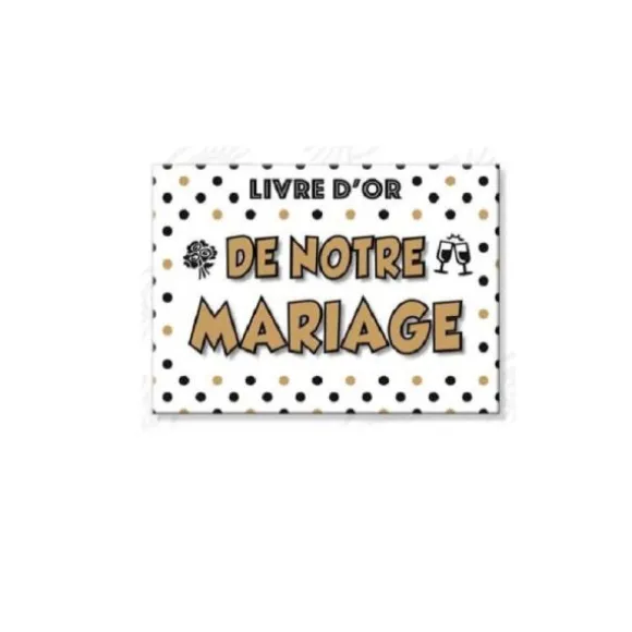 Livre d'Or de Notre Mariage - Blanc, Noir & Or