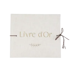 Livre d'or de 68 pages - 22 x 19 cm - Collection Communion Effet Lin et Or