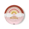 Lot de 8 assiettes - Diamètre 22,7 cm - Happy Birthday - Collection Boho