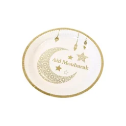 Lot de 6 assiettes en carton - 23 cm - Collection Aid Moubarak
