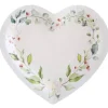 Lot de 10 assiettes en forme de cœur - 22,5 x 20 cm - Mariage Végétal
