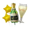 Lot de 4 ballons aluminium thème Champagne