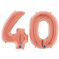 Lot de ballons rose gold géants - 102 cm - Age au Choix