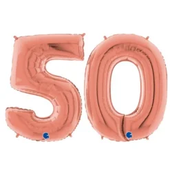 Lot de ballons rose gold géants - 102 cm - Age au Choix