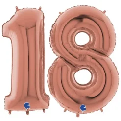 Lot de ballons rose gold géants - 102 cm - Age au Choix