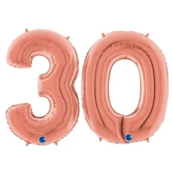 Lot de ballons rose gold géants - 102 cm - Age au Choix