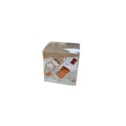 Lot de 10 boîtes transparentes avec motifs de bouchons - 4 x 4 x 4 cm