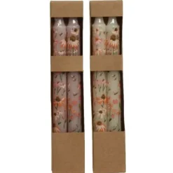 Lot de 2 bougies chandelles avec durée de 5,5 heures - 23 cm - Couleur Aléatoire