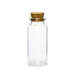 Lot de 12 bouteilles en verre avec bouchon en liège - 7,5 cm