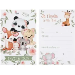 Lot de 6 cartons d'invitation - Explorateur