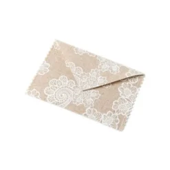 Lot de 4 Enveloppes en Lin - 12,5 x 8,5 cm - Naturel
