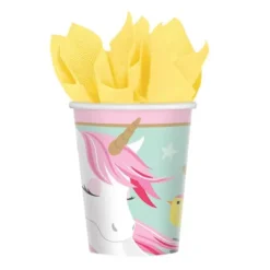 Lot de 8 Gobelets en Carton Licorne Magique