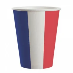 Lot de 8 gobelets en carton tricolore France