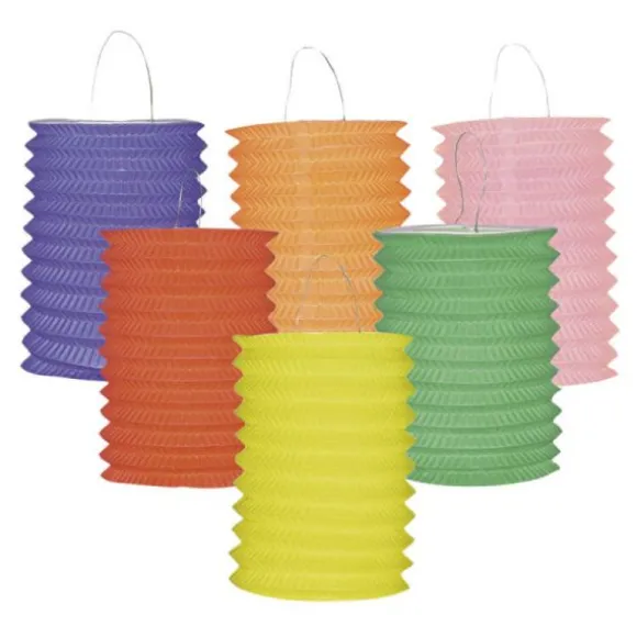 Lot de 12 lampions cylindriques - Diamètre 13 cm