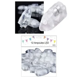 Lot de 12 petites ampoules LED blanches pour ballons et lampions