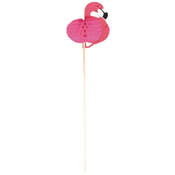 lot de 12 pics flamants roses alvéolés