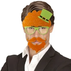 Lunettes de Leprechaun avec cheveux, moustache et bouc - Saint-Patrick