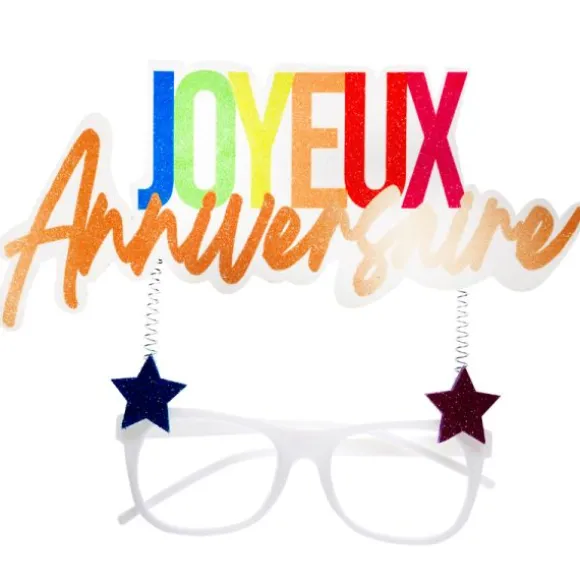 Lunettes "Joyeux Anniversaire" - Collection Festicolor - Couleur au choix