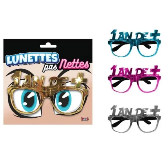 Lunettes métalliques - Anniversaire - 1 an de plus - Couleur au Choix
