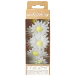 18 marguerites blanches en azyme pour pâtisseries