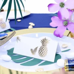 10 Marque-Places Ananas Or