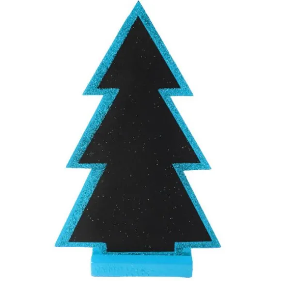 1 Marque-Table Ardoise Sapin Pailletée - Turquoise