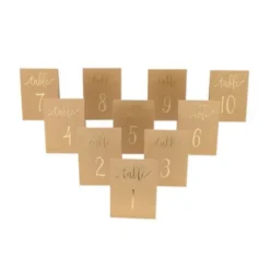 10 Marque-Tables de 1 à 10 - Kraft