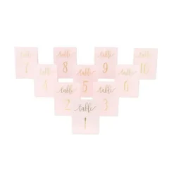 10 Marque-Tables de 1 à 10 - Rose