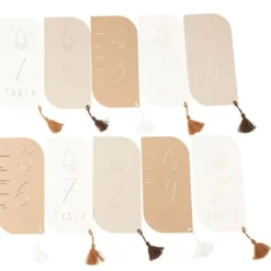 10 marque-tables en papier FSC® - 8 x 16 cm - Collection Bella Terra