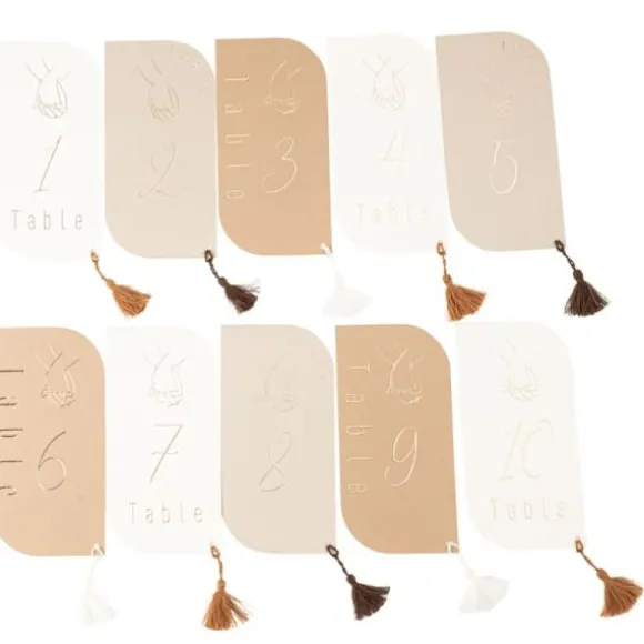 10 marque-tables en papier FSC® - 8 x 16 cm - Collection Bella Terra