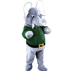 Mascotte Eléphant Pull Vert