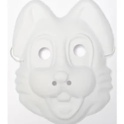 2 Masques Animaux Blanc à Décorer - Enfant