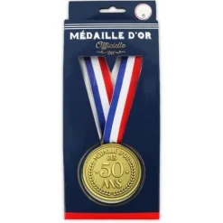 Médaille d'or tricolore pour anniversaire - Âge au choix