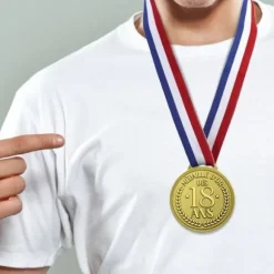 Médaille d'or tricolore pour anniversaire - Âge au choix