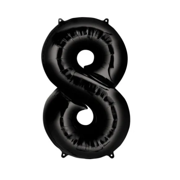 Méga Ballon Hélium - Chiffre 8 - Noir