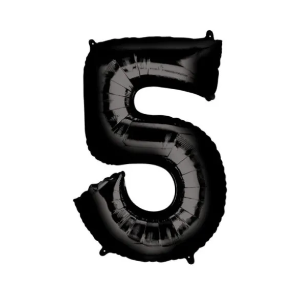 Méga Ballon Hélium - Chiffre 5 - Noir